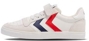hummel Slimmer stadil läder låg unisex barn Athleisure sneakers med kardborreband, Vit, 30 EU