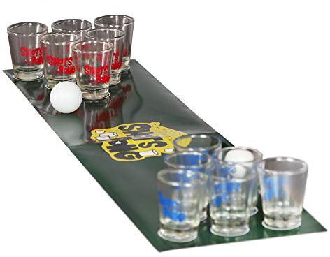 Monsterzeug Shots pong dricka spel, öl pong med snapsburkar, festspel för vuxna, roliga drickspel, mini pong, svensexa