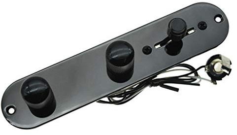 KAISH Vollständig bestückte Kontrollplatte Vorverdrahtete 3-Wege-Kontrollplatte mit Kabelbaum für Telecaster/Tele Schwarz