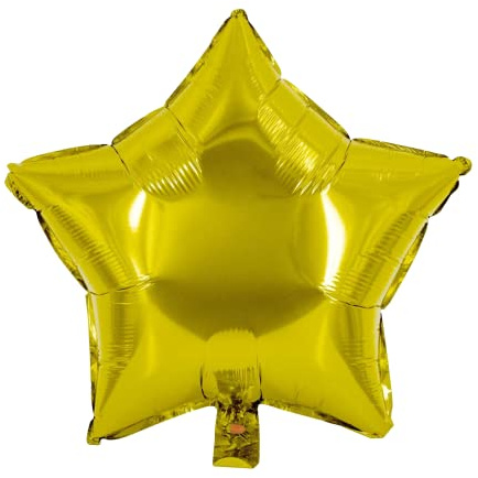 Party Factory Folienballon Stern, gold, Ø 45cm, Heliumballon, hochglänzender Luftballon für Geburtstag, Hochzeit, Party