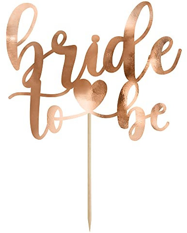 Cake Topper Aufschrift Bride to be in Roségold 17,5cm