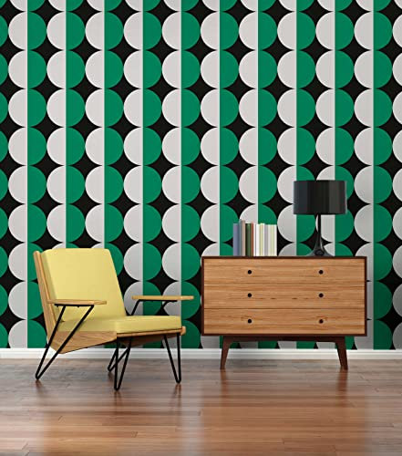 New Walls Carta da parati in tessuto non tessuto, per soggiorno, retrò, rosa, arancione, beige, anni '70, stile vintage, 10,05 x 0,53 m