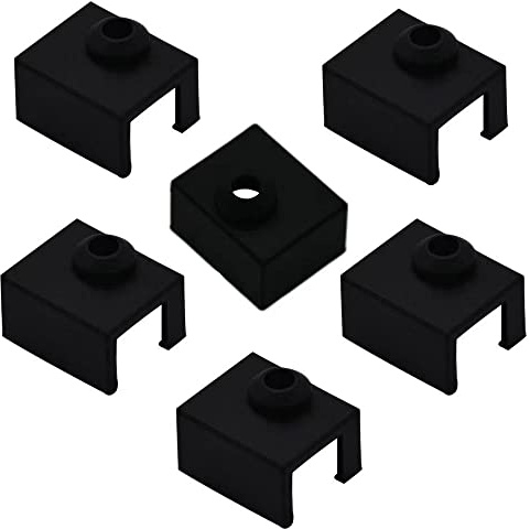 SSyang 6 Stück Silikon Socken 3D Drucker, Ender 3 S1 Silikon Socke, 300 °C Hochtemperatur-Silikonsocken, 3D Silikonsocken für Ender 3 S1, Ender 3 S1 Pro, Ender 3 S1 Plus(Schwarz)