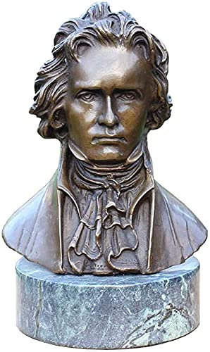 Ornamente Statuen Skulpturen Beethoven Büste Statue Ludwig Van Figurine Weißes Finish Komponisten Statue Bronze Skulptur Art