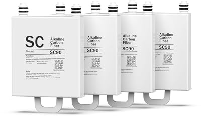 Frizzlife SC90 Cartouche de Filtre Poste de Rechange pour WB99 Countertop Système de Filtre à Eau Osmose Inverse - Alcaline, Lot de 4
