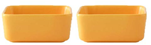 NZpost Kleines Teller-Dip-Schalen-Set, Dip-Saucenschalen, Mini-Gewürzschale, rechteckige Snack-Servierschalen, kleines Untertassen-Set aus Porzellan (Orange)