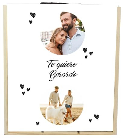 CALLE DEL REGALO Caja botella de vino personalizada con foto (Caja para 3 botellas)