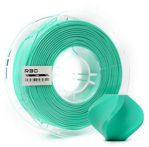 R3D ASA Filament 1,75 mm, 1 kg 3D-Druckerfilament, hitze- und wetterbeständig, Maßgenauigkeit +/- 0,02 mm, ideal für Outdoor-Funktionsteile, kompatibel mit AMS (Mintgrün)