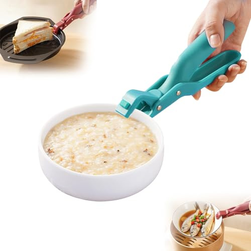 Multi-Purpose Anti-Scald Bowl Holder Clip for Kitchen, Anti-Scalding Hot Plate Tongs Bowl Clips, Silicone Non-Slip Heat Insulation Anti-Scald Clip, Anti-Scald Clip for Toaster Oven, Pizza Pan (Green)