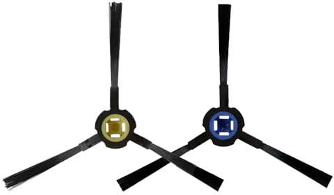 TALENTEC Home | 1x Coppia di spazzole Laterali di Ricambio compatibili con ILIFE Robot Aspirapolvere A7, A9S, V8, V8S, V80, X750, X785 | Colore Giallo, Blu e Nero