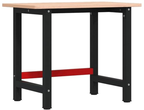 vidaXL Werkbank 100x60x81,5 cm Massivholz Buche Rechteckig, Arbeitstisch, Werkzeugbank, Werkbank Massivholz, Werktisch, Werkbank Holz, Werkbank Metall