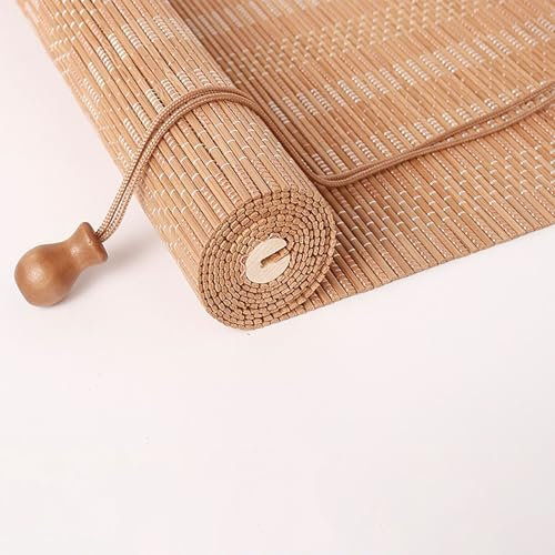 SGSKEIEY Natürliche Bambus-Rollo Raffrollo,50 65 80 100 115 Bambusrollo,Sonnenschutz und Sichtschutz Rollo Seitenzugrollo Für Fenster und Türen,Anpassbar (165x220cm/65x87in)
