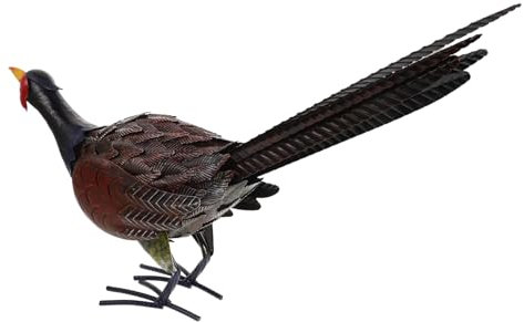 INOOMP Pheasant Statue Garten Dekoration Realistische Simulierte Wildhuhn Figurine Für Garten Rasen Und Landschaft Für Innen Und Außendekoration Robustes Eisenmaterial Langlebig Und