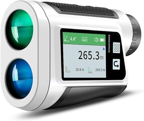 Télémètre Laser de Golf, télémètre Laser 800 m – 1 500 m, télescope monoculaire pour télémètre de Chasse au Golf, télémètre avec Verrouillage du Drapeau de Correction de Pente, blanc-800 m t