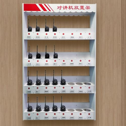 FUDUO-SHUNYI Custodia Universale per Radio walkie-Talkie,Organizzatore per Microfono Radio Montato a Parete,Armadio portautensili Multi-griglia per Supporto Radio Portatile