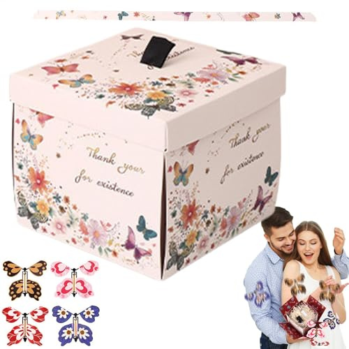 Schmetterlings-Geschenkbox – einzigartige Schmetterlingsparty-Geschenkbox, explodierende Schmetterlings-Geburtstagsbox, zarte, explosive Geschenkbox, Schmetterling, explodierende Geschenkbox für