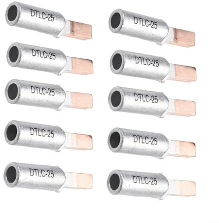 HpLive Battery Terminal Connectors,10pcs Wire Terminal Lugs,10mm2, 16mm2, 25mm2,Copper+Aluminum DTLC,Multiple Models, Easy Connection(DTLC-25)