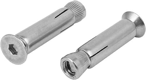 KYUEPONG Hülsenanker, Hülsenanker mit Sechskantmutter, Hülsenanker mit Senkkopf und Innensechskant aus Edelstahl 304, 2 Stück