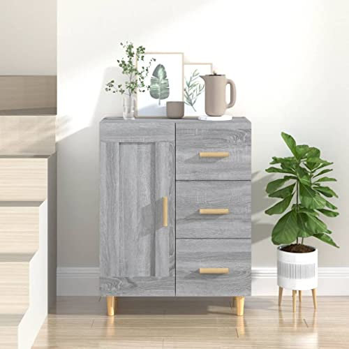 MOBCANT Sideboard, Kaffeebar Geschirrschrank Kleiderschrank Barschrank Geeignet für Wohnbereich Schlafzimmer Korridor Foyer Grau Sonoma 69,5x34x90 cm Holzwerkstoff