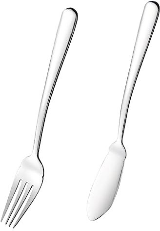 Hoement Forchetta Da Pesce in Acciaio Inossidabile Set Di Posate Riutilizzabili Forchette Utensili Da Cucina Utensili Da Portata Posate