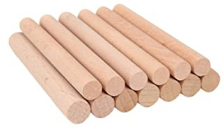 jojofuny 20 Stück Buchenholz Bastelstäbchen, 10x1x1cm Rundholzstäbe Massivholz für Kinder Basteln, Modellbau und Schulprojekte – Holzbastelzubehör für Heimwerker