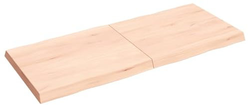 Tischplatte aus massiver Eiche, einfache Montage, 140 x 60 x 6 cm, Naturholz, Schreibtischplatte für Tisch, Zuhause, Büro