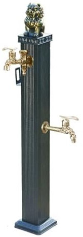 ZATTYDV Colonna d'Acqua da Giardino Indipendente, Colonna d'Acqua da Giardino con Rubinetto, Fontana da Pavimento per Esterni, Supporto per Tubo Flessibile in Metallo