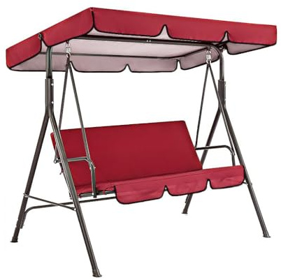 LIXSAZSE Swing Chair Top Seat Cover Waterproof Sun Shadow Canopy Patio Garden Backyard Patio Lawn Hammock Bench Awning Guard