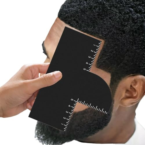 Scheda di miglioramento per barbieri con indicatori di misurazione, strumento riutilizzabile per modellare l'attaccatura dei capelli, modello di linea della barba, strumento di allineamento dei bordi
