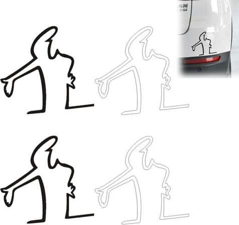 Lumi Zenva Confezione da 4 adesivi divertenti per auto – Adesivi divertenti in vinile per auto, laptop e caschi, resistenti ai graffi e alle intemperie, ideali come regalo, 8x8 cm