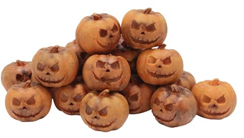 Zucca In Miniatura Di Halloween - 20-Pieces Zucca Sorridente In Miniatura Di Halloween | Decorazioni Di Zucche In Ceramica | Statuetta Ornamentale Di Bambole Di In Resina | 20 Pezzi Di Piccole Z
