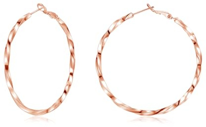 Lynizo Creolen Silber 925, Groß 925 Sterling Silber Twist Creolen für Damen | 40/50 / 60mm Groß Kreolen Ohrringe, 3 Paar Hypoallergen Kreolen Set, Mode Weißgold/Rosegold/Gold Klassisch Retro Damenschmuck