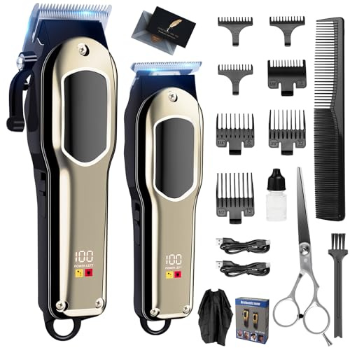 Tondeuse Cheveux Hommes,Tondeuse Cheveux et Barbe,Tondeuse à cheveux professionnelle,kit de coupe de cheveux,Affichage LED,Pour le soin des cheveux et de la barbe,pour hommes et familles
