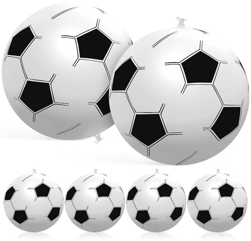 TOYANDONA 6 Pezzi Palloni da Calcio Gonfiabili in Pvc, Giocattoli Sportivi da Esterno per Spiaggia e Parco, Palloni da Calcio da Cortile Resistenti e Portatili