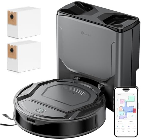 Lefant M210 PLUS Robot Aspirapolvere con Mappatura, Ultrasottile 8cm,6000Pa | 150 Min, Senza Grovigli, Stazione di Raccolta Automatica 2L, Navigazione Laser ToF + PSD Avanzato, Wi-Fi/APP/Alexa