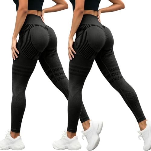 Genérico Leggings 3D Anticelulítico Mujer, Leggings Push Up Compresión Alta Moldeadora Elástica para Yoga Fitness Deporte Uso Diario