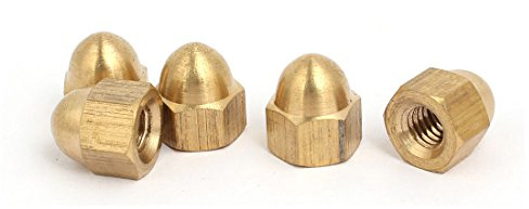 sourcing map 5 Stück M6 Innengewinde Nuss DIN1587 Dome Cap Kopf Hexe Messing DE de
