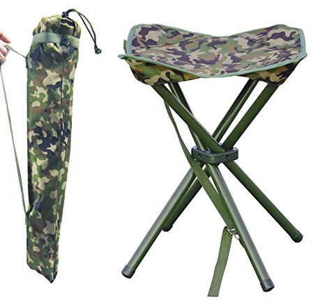 JSHANMEI Camping Stool Portable Folding Stool for Outdoor Hiking Fishing Travel Deluxe 4 Leg, Support 300 lbs