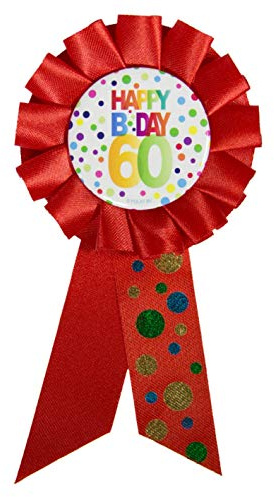 Folat 4730 Anstecker zum 60. Geburtstag, mit Regenbogen-Punkten, mehrfarbig