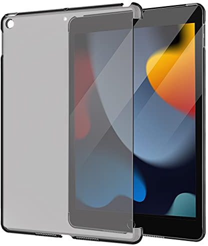 MoKo Hülle Kompatibel mit Neu iPad 9. Generation 2021 / iPad 8. Gen. 2020 / iPad 7. Gen. 2019, Ultra Slim Translucent Hart Polycarbonate Schale Schutzhülle Case für iPad 10,2, Klar Schwarz