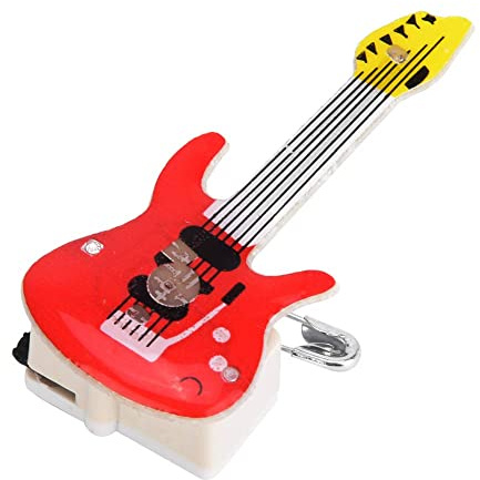 25 Stücke Cartoon Brosche Blinkende LED Brosche Gitarre Leuchten Leuchtende Abzeichen für Weihnachten Halloween Party Dekoration Bevorzugt Geschenk(Rote Gitarre)