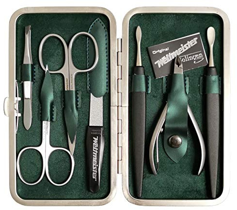 7-Teilig Solingen® Weltmeister® Maniküre Pediküre Set in eleganter Etuibox Grün