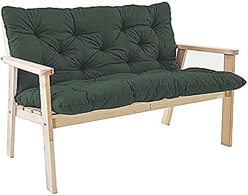 YINGLUO Bankkissen, Bankauflage mit Rückenlehne, Schaukelstuhlkissen, langes Sitzkissen, 2- oder 3-Sitzer, Niederlehner, mit Befestigungsbändern, für Garten, Terrasse, Lounge