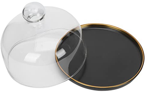 Happyyami Elegant Dessert Tray Lid Portable Food Serving Holder for Cake Fruit and Snacks Storage Plate for Parties and Afternoon Tea