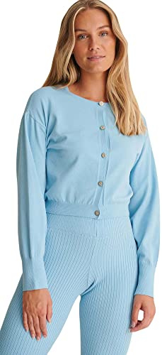NA-KD Balloon Sleeve Knitted Cardigan Suter crdigan, Azul Azure, XL para Mujer