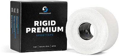 Sportacular Gear Sporttape Rigid Premium 3,8cm x 10m | versch. Farben und Mengen | extrem hohe Klebekraft | starres, nicht elastisches Tape | Schweiß-resistent, hautfreundlich (1 Rolle, weiß)
