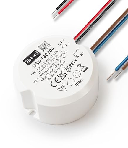 illuburg Transformador LED Impermeable IP65 700mA Corriente Constante 11W - 18W Alimentador Fuente de Alimentación