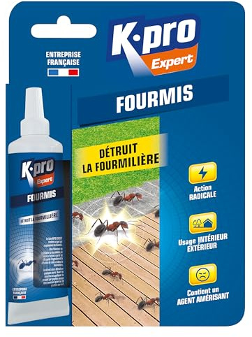 K.PRO Tube gel appât anti-fourmis 15g | Détruit tous types de fourmis, action radicale, agent amérisant inclus,Application précise, intérieur et extérieur