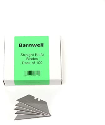 Barnwell Pack of 100 Straight Utility Trimming Knife Blades for Carpet Roofing Dolphin Knives