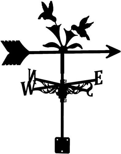 ZXKYZR8 Colibri et Fleurs en Acier Inoxydable girouette, indicateur de Direction du Vent Ferme rétro Durable scène Jardin girouette girouette Cour Facile à Utiliser et à Installer